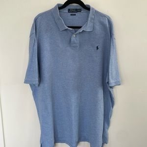 Men’s Polo Ralph Lauren blue classic pique  cotton preppy academia polo shirt